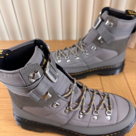 Dr. Martens Size 13 Grey Quilted Padded Hiking Boots Strap - Picture 2 of 13